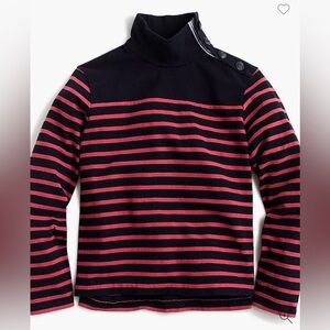 J. Crew 
Striped button-shoulder turtleneck